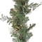 First Traditions&#x2122; Collection 9ft. Pre-Lit Artificial North Conway Garland with Glittery Cones &#x26; Eucalyptus, 100 Warm White LED Lights